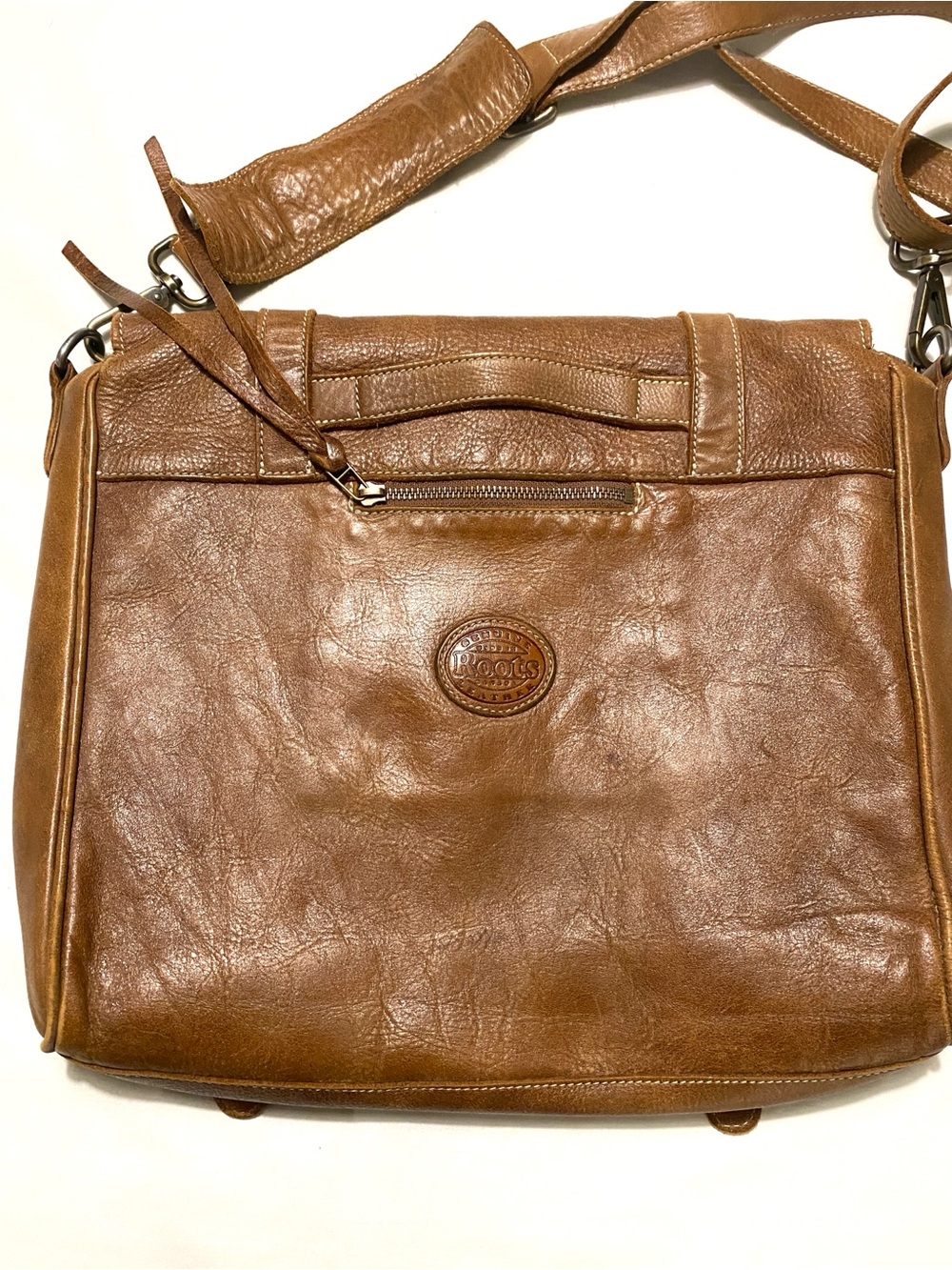 Roots Modern Satchel Tribe Leather Laptop Messenger Bag Made in Canada Unisex - Picture 11 of 16